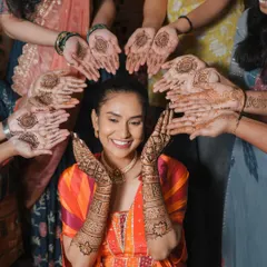 The bride surrounded by her tribe. It's always so much fun creating matching minimal designs for the bridesmaids to celebrate with the bride.