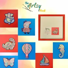 I have a huge variety of mosaic shapes to choose from! Whether your child loves dinosaurs, seahorses, Peppa Pig, or hot air balloons, I have a design that will spark their imagination.