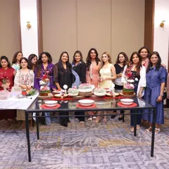 A group of smiling, creative women at the end of our collaborative workshop with Trovea's. We spent the day exploring their versatile collection and learning how to build a beautiful tablescape from scratch.