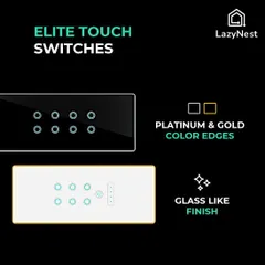 My elite touch switches offer a physical control point that is both beautiful and functional. With a glass-like finish and options for platinum or gold edges, they elevate the look of any modern office interior.