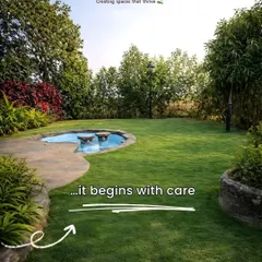 A beautiful, thriving landscape begins with care. We designed this serene garden with a lush lawn and a custom water feature, creating a peaceful escape that will grow stronger and more beautiful with each passing season.