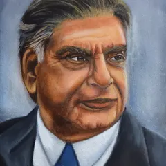 A portrait of Ratan Tata, created with oil paints. This piece aims to capture the character and quiet strength of a leader I admire for his simplicity and humanity.
