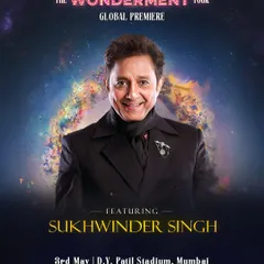 A dedicated artist feature poster for Sukhwinder Singh. We create individual promotional materials for key performers to highlight their involvement and appeal to their specific fan bases.