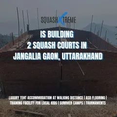 We are building two squash courts in Janglia Gaon, Uttarakhand. This project will include ASB flooring and will serve as a training facility for local kids, summer camps, and tournaments.