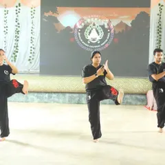Leading my students through a synchronized Tai Chi form. Practicing together builds unity and helps everyone refine their timing and posture, creating a powerful group energy.