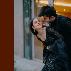 A candid moment of laughter and love between the couple during their after-party. This is what pure happiness looks like.