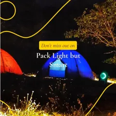 Packing light but smart is key for a great camping experience. This image of colorful tents lit up at night reminds me of the simple joys of being outdoors. I can help you plan the perfect, hassle-free trip.