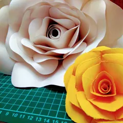 I made these large paper flowers for my nieces' birthday party decorations. They can be customized in any color and are perfect for weddings, birthdays, or baby showers.