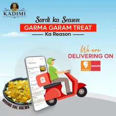 Sardi ka season is the reason for a garma garam treat like our Moong Dal Halwa. Now delivering on Swiggy and Zomato.