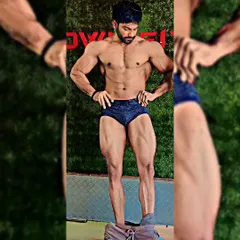 Leg development is critical for a balanced physique. This pose highlights the separation in the quadriceps and overall leg mass, a result of intense, high-volume leg day workouts.