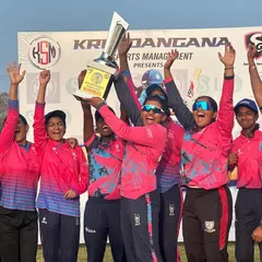 Pure joy and celebration. Our girls lifting the Bengaluru Women's Premier League trophy after a dominant, undefeated campaign.
