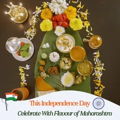Celebrating the spirit of India with the authentic flavors of Maharashtra. This specially arranged Pangat showcases a vibrant spread of traditional dishes, a perfect way to honor our rich culinary heritage on Independence Day.