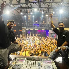 A packed house at Hydra is the best reward. This shot from the DJ booth captures the pure joy and energy of a crowd completely united by the music.