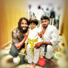 A special moment with the talented actor Antony Varghese (Pepe) and one of my young students. It's always great to connect with those who appreciate the discipline of martial arts.