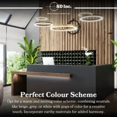 Color scheme is crucial for setting a mood. We often use a warm, inviting palette with neutral tones and pops of color, combined with earthy materials for a harmonious feel.