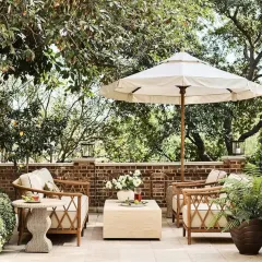 We design durable and stylish outdoor furniture that brings comfort and natural elegance to any patio, garden, or resort poolside. This set, featuring a sturdy frame and weather-resistant cushions, is built to withstand the elements while providing a sophisticated space for relaxation.