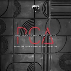 The PCA brand logo, representing my core services: Architecture, Design, Planning, Interiors, and Construction.