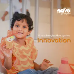 Where imagination ignites innovation. A young girl proudly holds up her handcrafted puppet, her smile reflecting the confidence and joy that comes from bringing her creative ideas to life in my workshops.