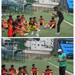 A team talk with the U-17 squad. My coaches and I provide tactical insights and motivation before, during, and after every game to ensure continuous learning and improvement.
