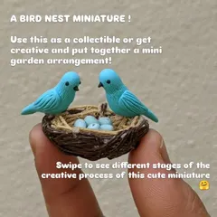 This bird nest miniature can be used as a collectible or to create your own mini garden arrangement. Swipe to see the creative process behind this cute piece.