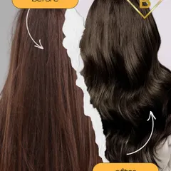 This is what we live for: the before and after. We believe healthy, beautiful hair is the ultimate goal, and this transformation shows how we bring dull, tired hair back to life with volume, shine, and style.