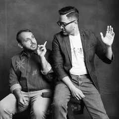 A snapshot of us, the design duo behind MuseLAB. Our partnership is built on 20 years of friendship, and our process is a constant dialogue between ideas, banter, and a shared passion for creating thoughtful and engaging designs.