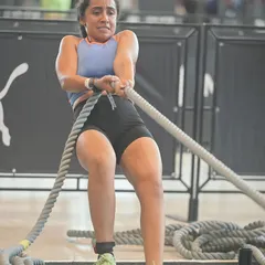 The rope pull at HYROX is a test of grit. My workouts are designed to push you out of your comfort zone because that's where growth happens.