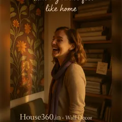 The final result: a beautiful floral wallpaper that adds warmth and character, making this house feel like a home.