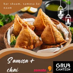 Har shaam, samosa ke naam! This is our classic combination: four crispy, hot samosas served with tangy chutney. It's the perfect evening snack to enjoy with a steaming cup of chai.