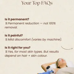 I've compiled the most frequently asked questions about laser hair removal. This guide gives you quick, honest answers about the permanency of results, the level of discomfort to expect, and how we determine if you are the right candidate based on skin and hair type.