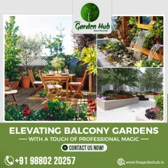 We elevate balcony gardens with professional magic. Whether you want a cozy seating area surrounded by plants, a dramatic water feature, or a simple, elegant arrangement, we have the expertise to transform your balcony into a private oasis.