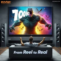 This image captures the feeling of my 100-inch LED TV setup. It's not just about watching, it's about feeling the action, making the experience truly go from reel to real.