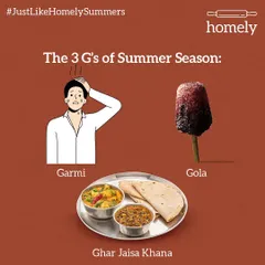 The three essentials for surviving an Indian summer. The 'Garmi' (heat), a cooling 'Gola' (ice pop), and a plate of 'Ghar Jaisa Khana' to keep you grounded and nourished.