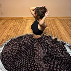 A moment of quiet before the dance begins. This black lehenga is one of my favorites for semi-classical and fusion performances.