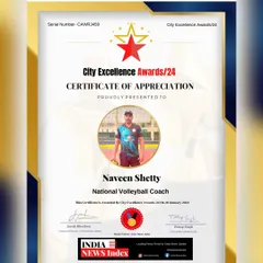 I am proud to receive the Certificate of Appreciation from the City Excellence Awards 2024 for my work as a National Volleyball Coach.