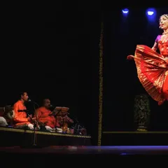 The energy of a live performance is unmatched. This moment of flight from my production 'Abhilasha' captures the joy and dynamism of nritta, powered by the incredible live orchestra that accompanies me on stage.