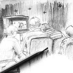 A quick sketch I made on set, capturing the energy of the crew watching the monitor. For me, the process of creation and the collaboration with a talented team is just as beautiful as the final product.