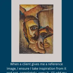 When a client provides a reference image, I use it as inspiration, not for direct copying. It's important to me that I add my own artistic touch to make your commissioned artwork truly unique.