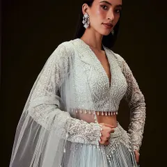 A soft and elegant makeup and hair look for Kalki Fashion's bridesmaid collection. I focused on creating a glowing complexion and keeping the hair sleek and simple to highlight the detailed ethnic wear.
