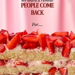 A playful take on our most popular strawberry cake. The combination of fresh cream and juicy strawberries is what our customers love.