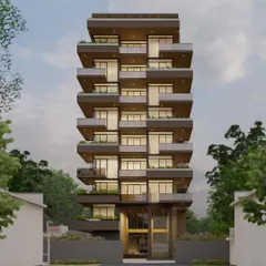 A design iteration for a 15-condominium residential tower. This 9-floor structure incorporates a business center, guest suites, and a rooftop pool, demonstrating our approach to creating luxury high-rise living solutions.