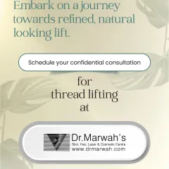 This graphic invites you to schedule a confidential consultation for thread lifting. It is a journey towards a refined, natural-looking lift, performed under expert medical supervision.