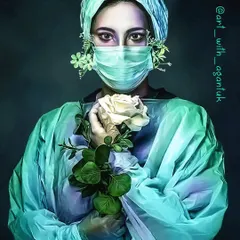 This is the colored version of my tribute to nurses. I wanted to use color to bring a sense of life and hope to the image, honoring the real-world heroes who care for us.