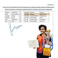 This is what I live for. Seeing my athlete, Shanaya Yadav, get selected for the national coaching camp at the Inspire Institute of Sports. This is a huge step for her and a proud moment for our academy and Maharashtra.