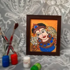 This small 9x10 inch framed portrait of Saraswati is a wonderful, budget friendly gift. It’s a beautiful, handmade piece that can inspire anyone who receives it.