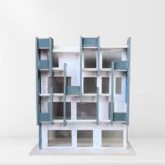 This detailed facade model allows us to test different material finishes and structural patterns. Working with physical models brings the entire team into a shared conversation, making abstract ideas tangible.