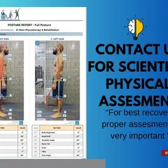 Proper assessment is crucial for the best recovery. This is an example of a scientific physical assessment report we generate for our patients, providing a detailed overview of their posture and body alignment.