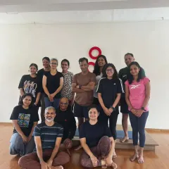 The wonderful group from our backbending workshop at Yoga Sangha HSR. It's always a joy to share the practice and see everyone's progress and enthusiasm.