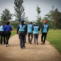 Our instructors leading a team-building activity for a corporate engagement day. We help teams connect and collaborate outside the confines of the office.