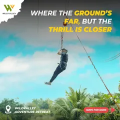 The ground is far, but the thrill is closer on our zipline. This activity is a favorite among guests at both our Kanakapura and Ramanagara locations for its sheer excitement.